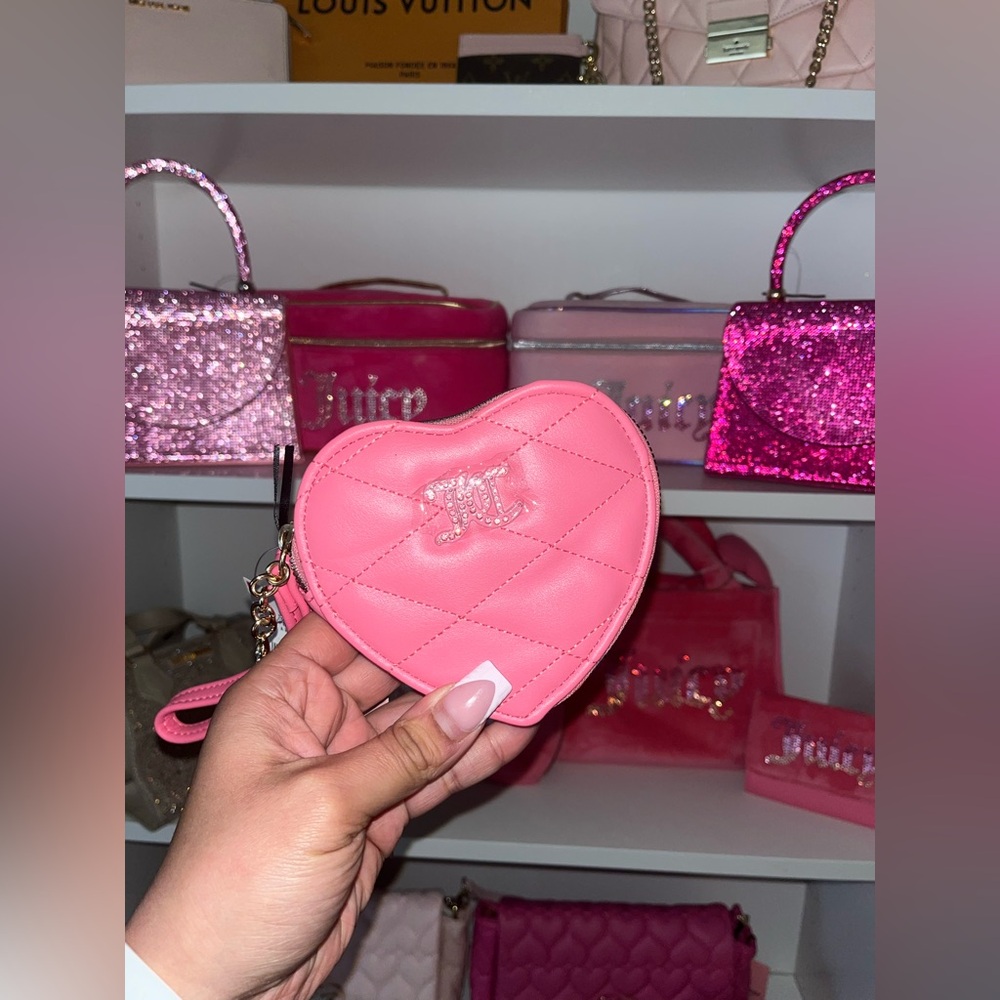 Juicy Couture Pink Lemonade Heart Zip Around Wallet